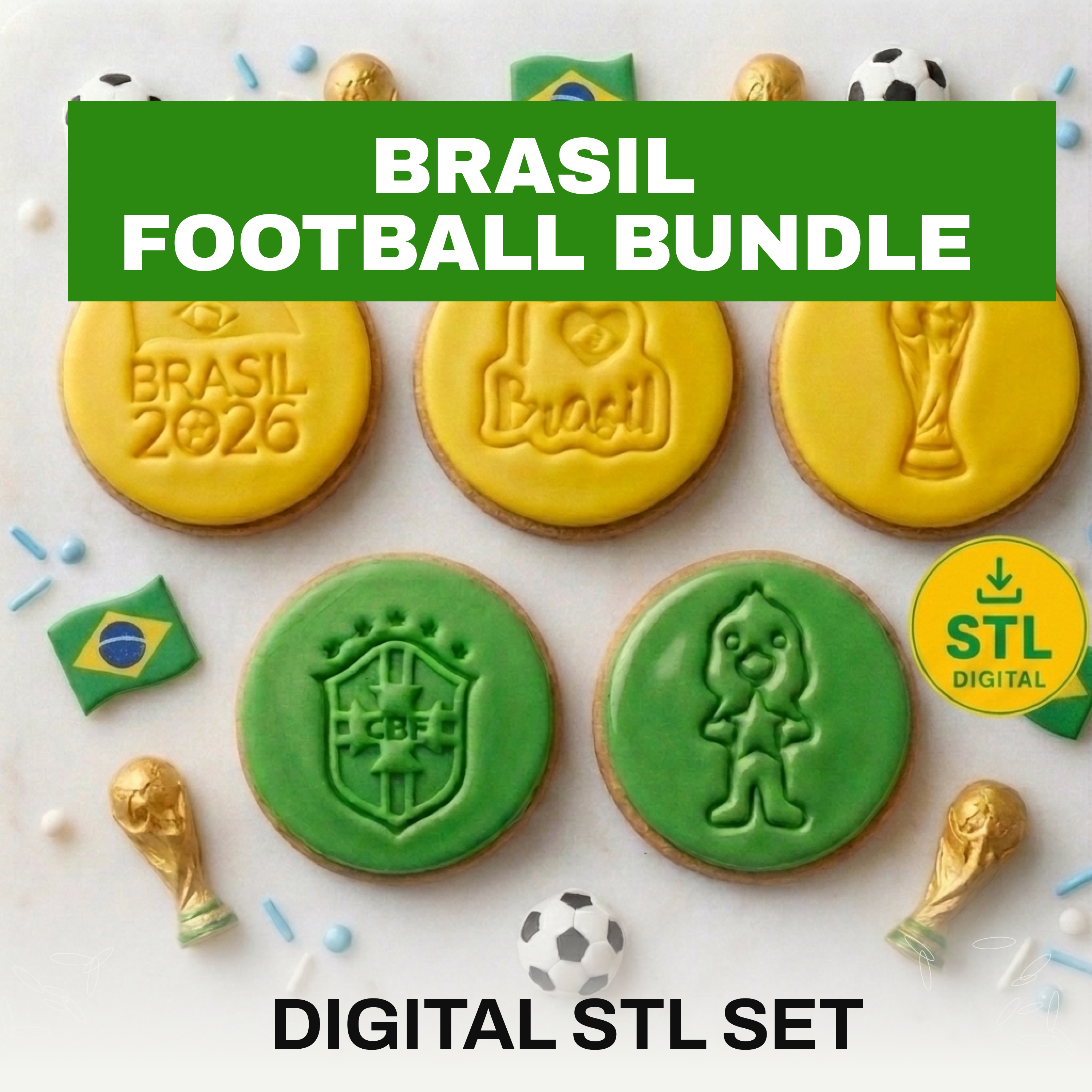Brazilian Football Cookie Cutter STL Bundle