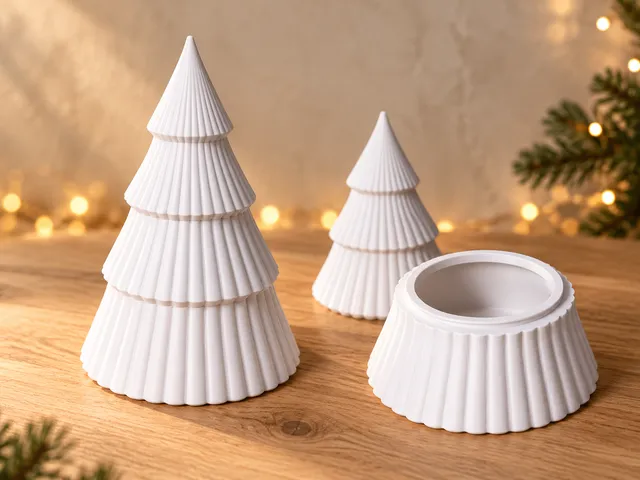 Gerippter Weihnachtsbaum – Dose zum Aufschrauben