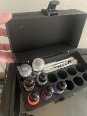 box for paint and brushes