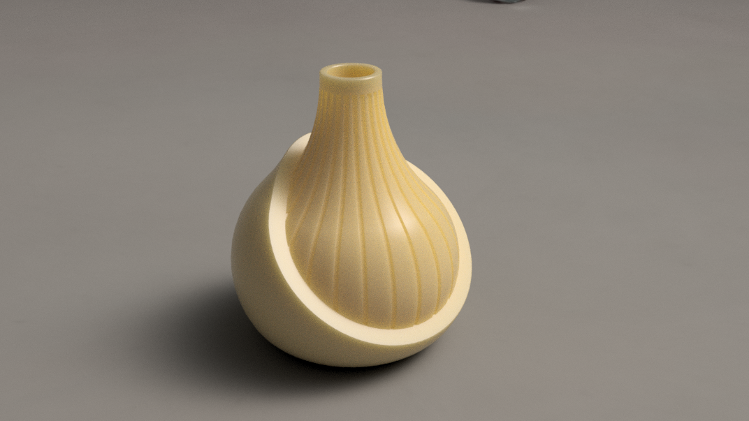 Organic Fluted Onion Vase - Minimalist Decor 3D model