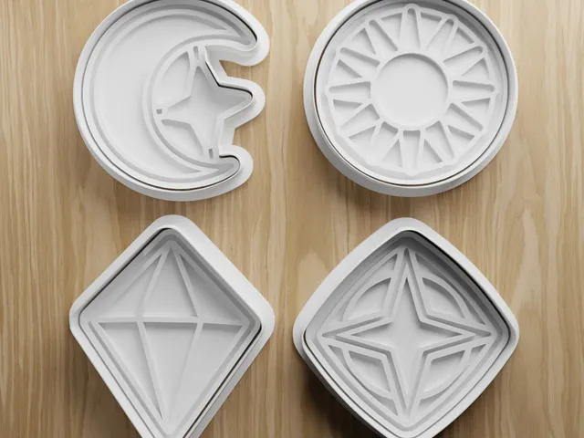 Celestial Cookie Cutter STL Bundle | Moon Sun Star Geometric Fondant Cutter Set | 3D Printable