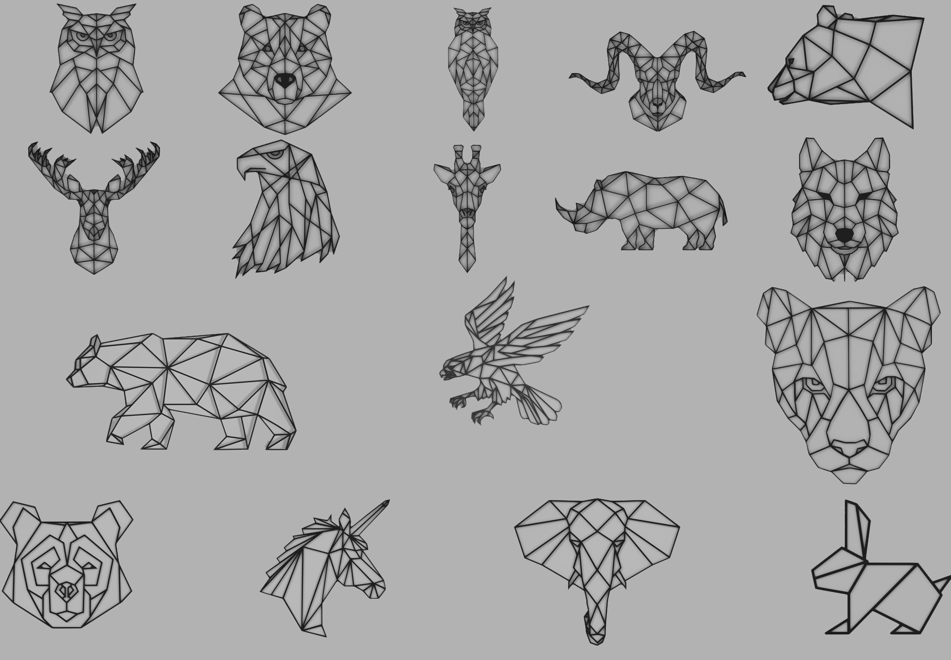 Geometric animals -  17 different shapes and animals!