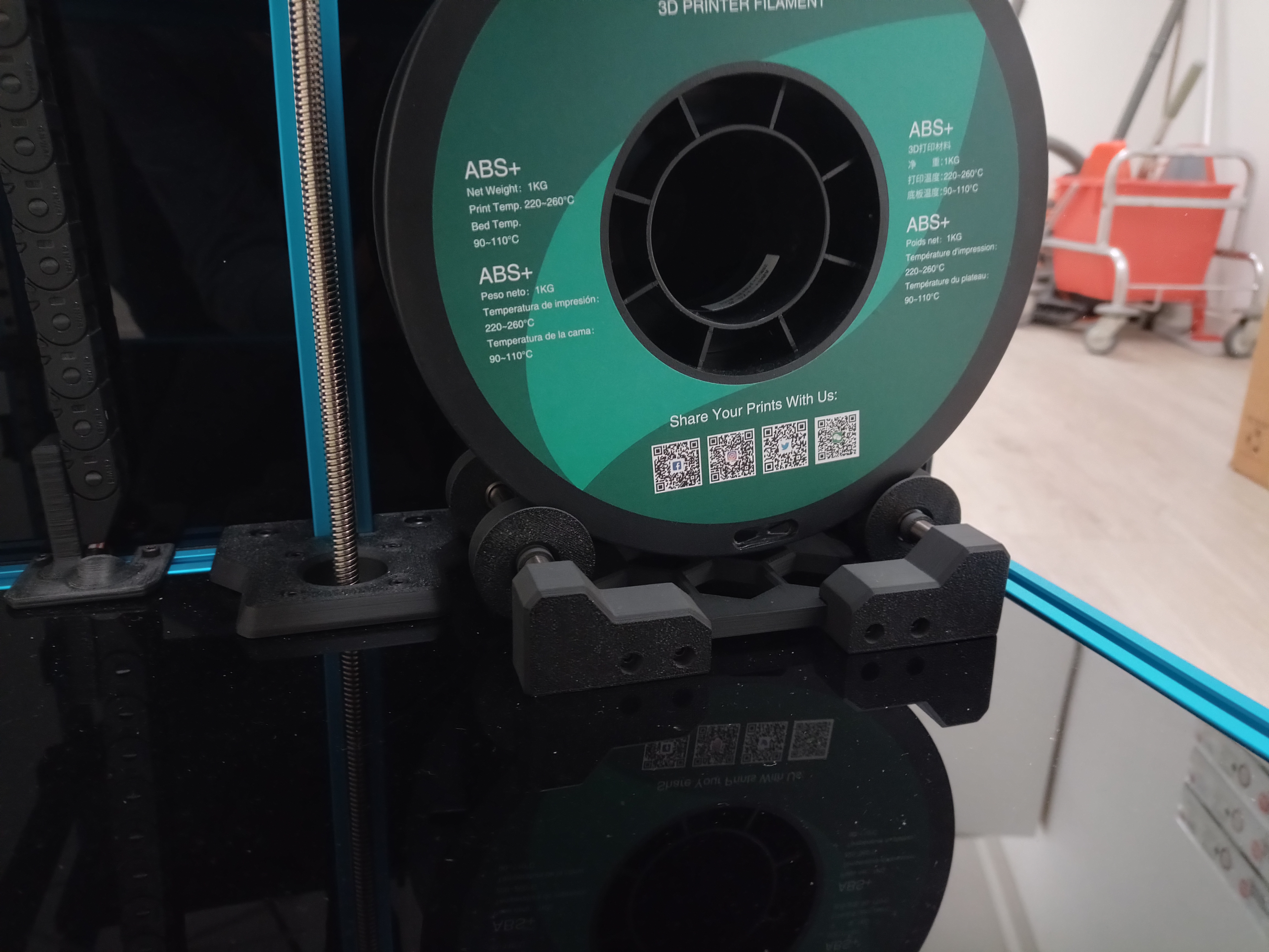 Simplified Modular Spool Holder - Standalone or Extrusion Mounted, Parametric CAD included