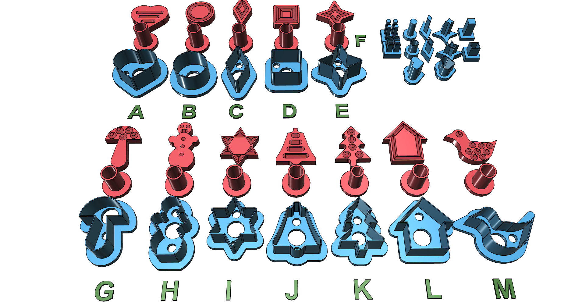 Cookie Cutter cutters easy printable piston system