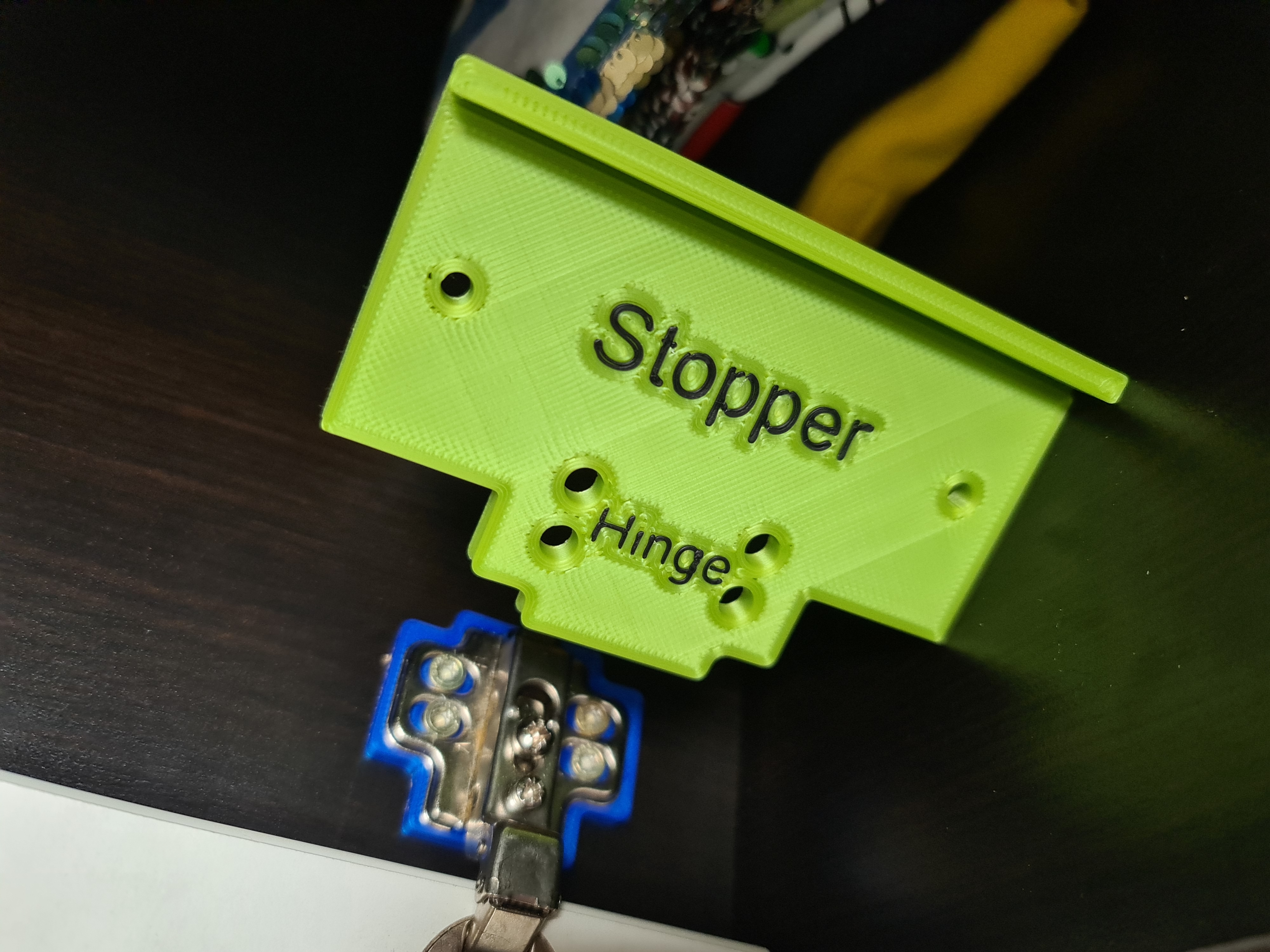 Ikea Kallax drilling template with spacers and doorstopper