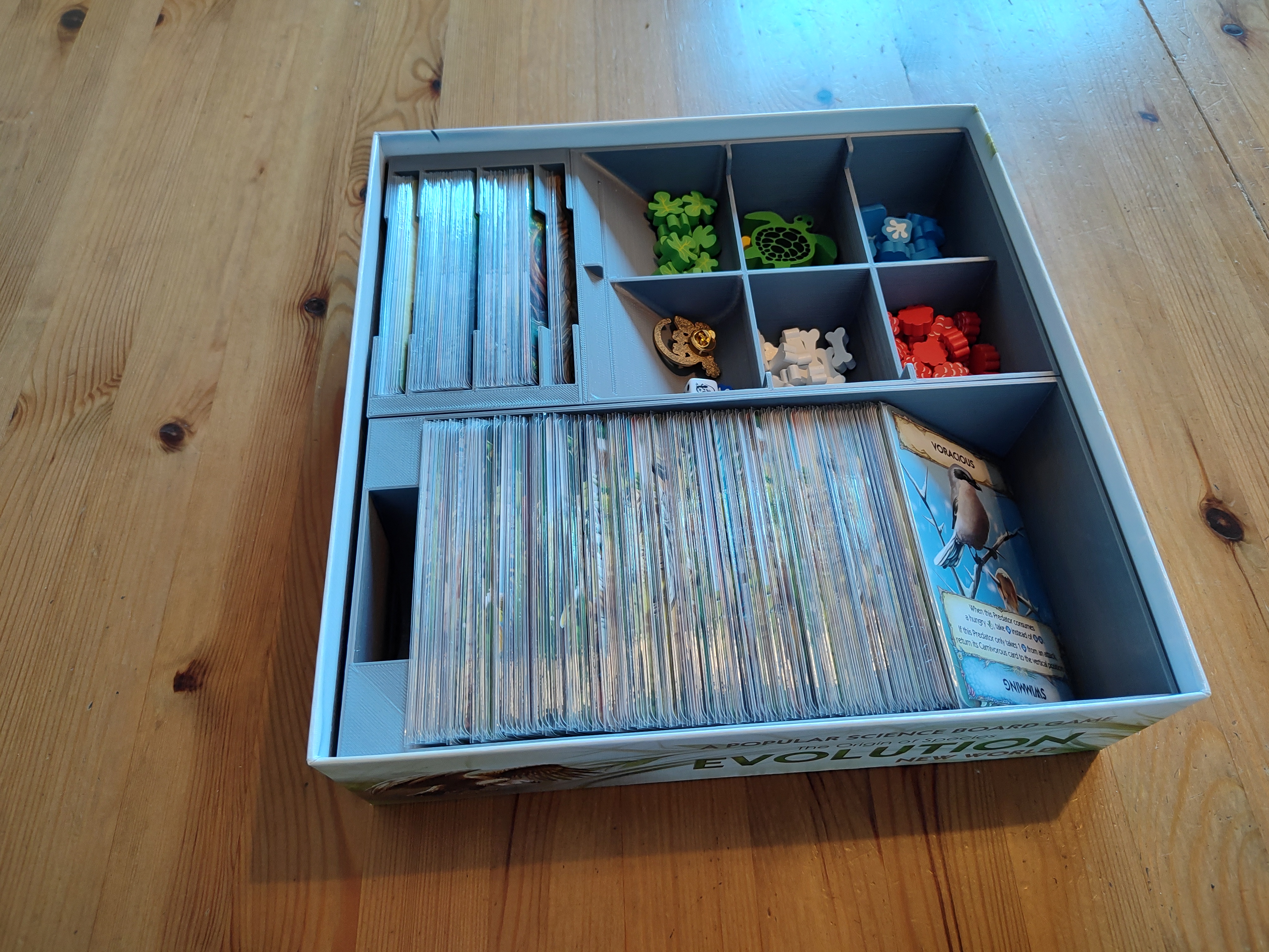 Evolution New World boardgame insert, storage solution