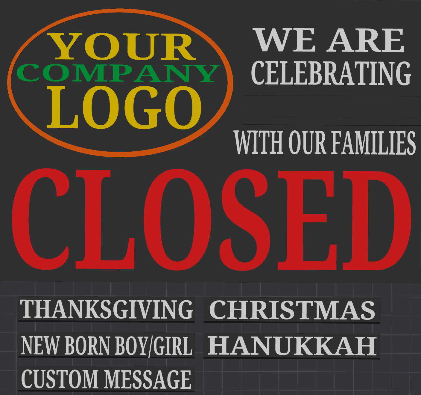 Interchangeable Holiday Closed Sign by Jessica Brown | Download free ...