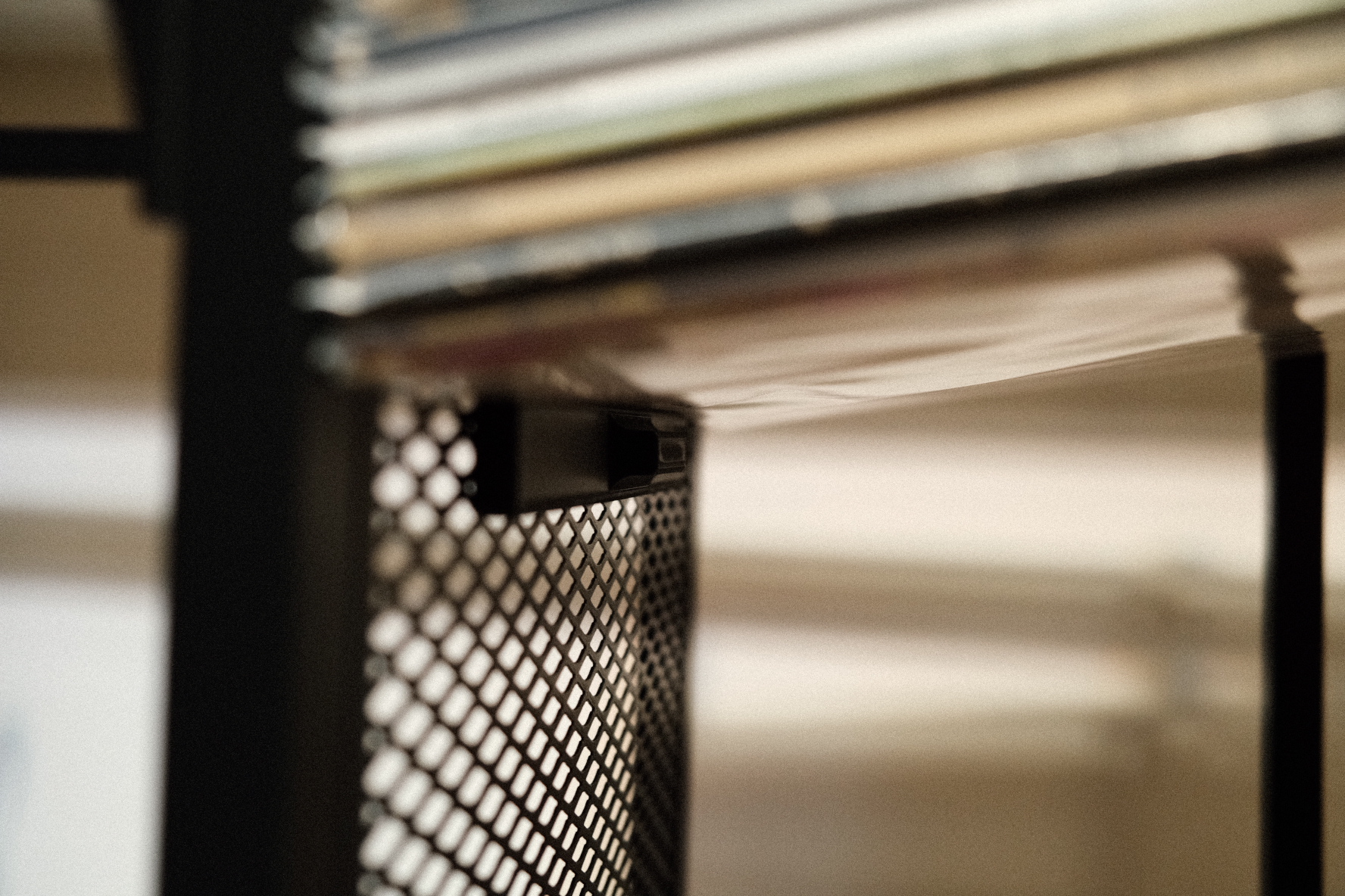 Magnetic bookend for Fjallbo vinyl records storage mood
