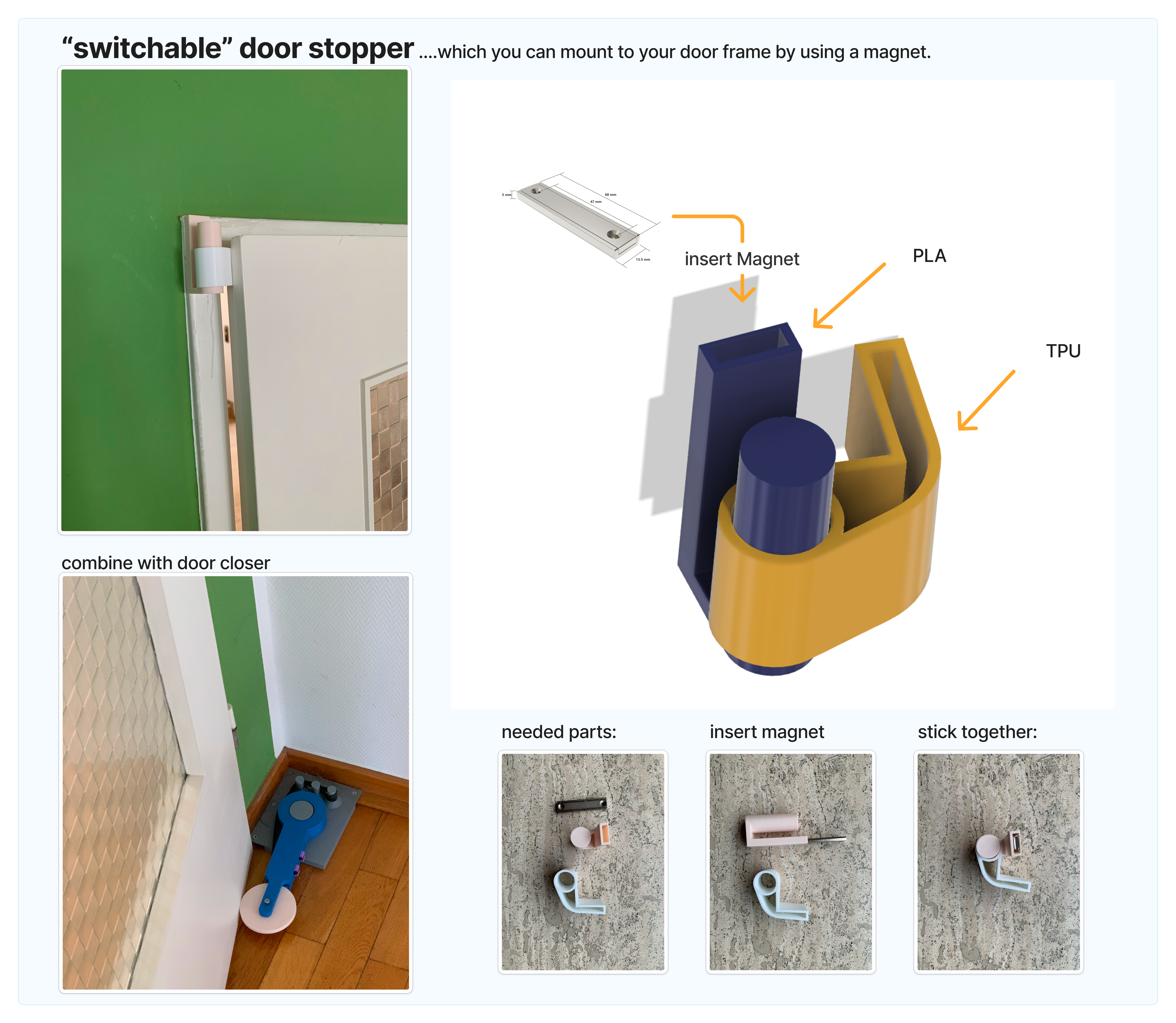 switchable door stopper