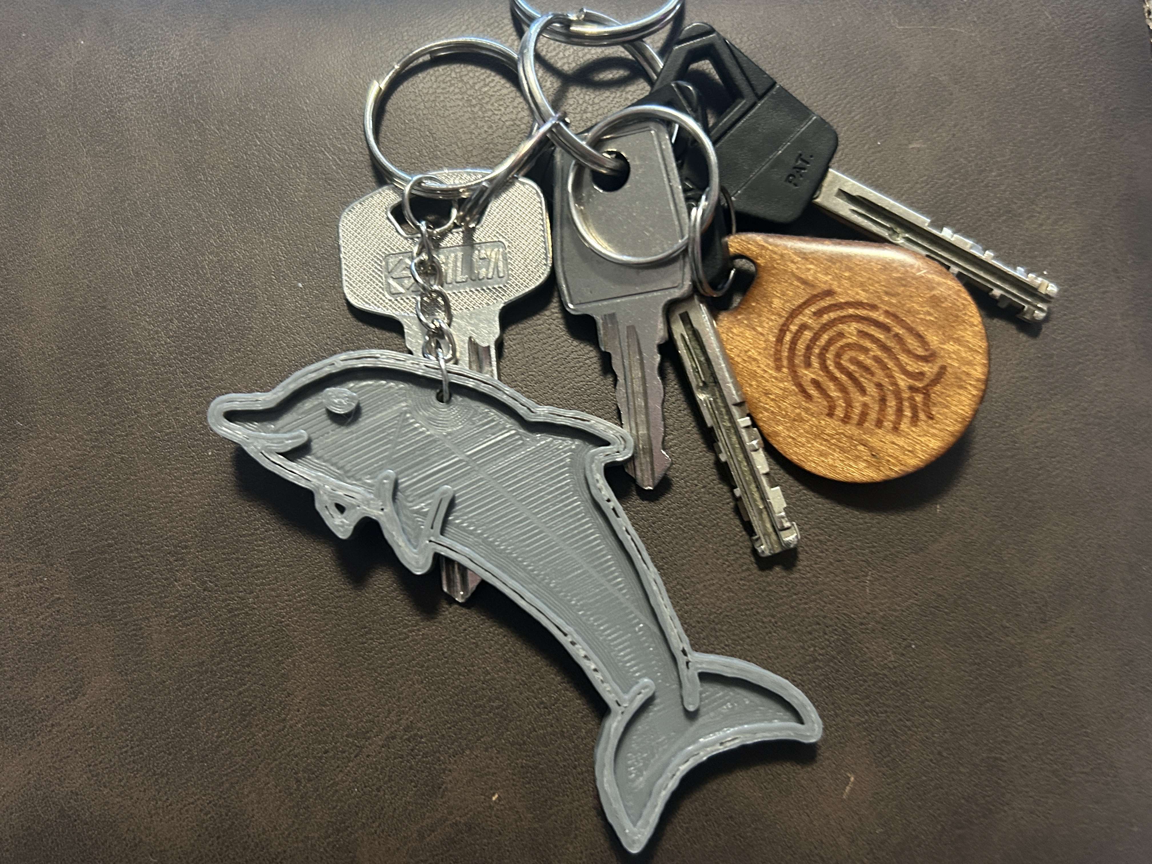 Minimalist Dolphin Keychain – Hand-Drawn Style
