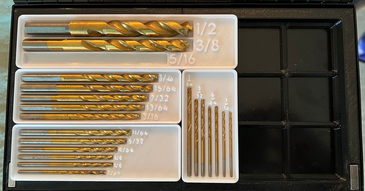 Gridfinity 21Piece Imperial Drill Bit Holders by chewmieser Download