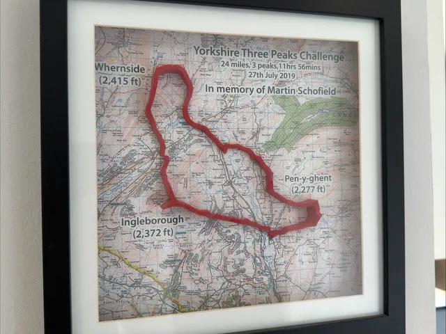 Yorkshire Three Peaks (Y3P) Topographic map