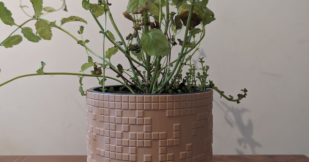 Pixel Plant Pot V2 von iskimo | Kostenloses STL-Modell herunterladen ...