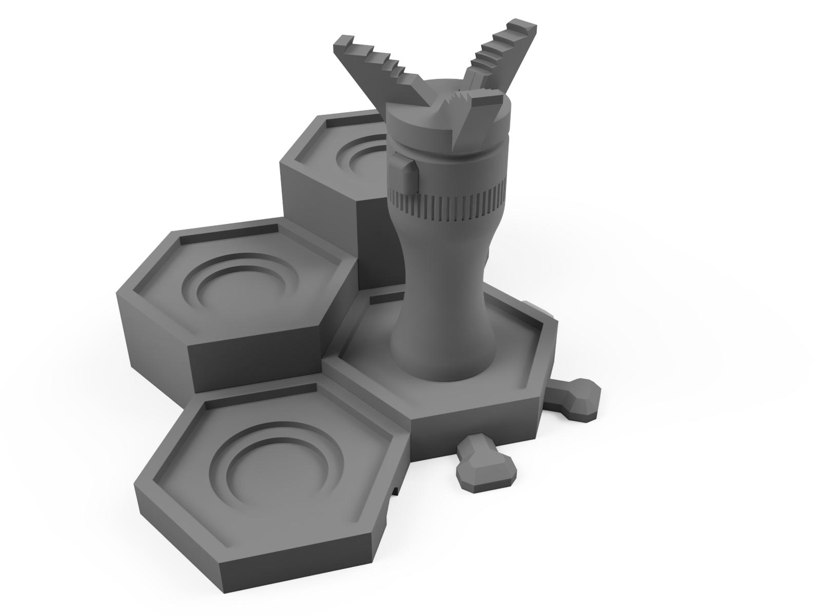 HexCore Miniature Painting Station (STEP & F3D FILES)