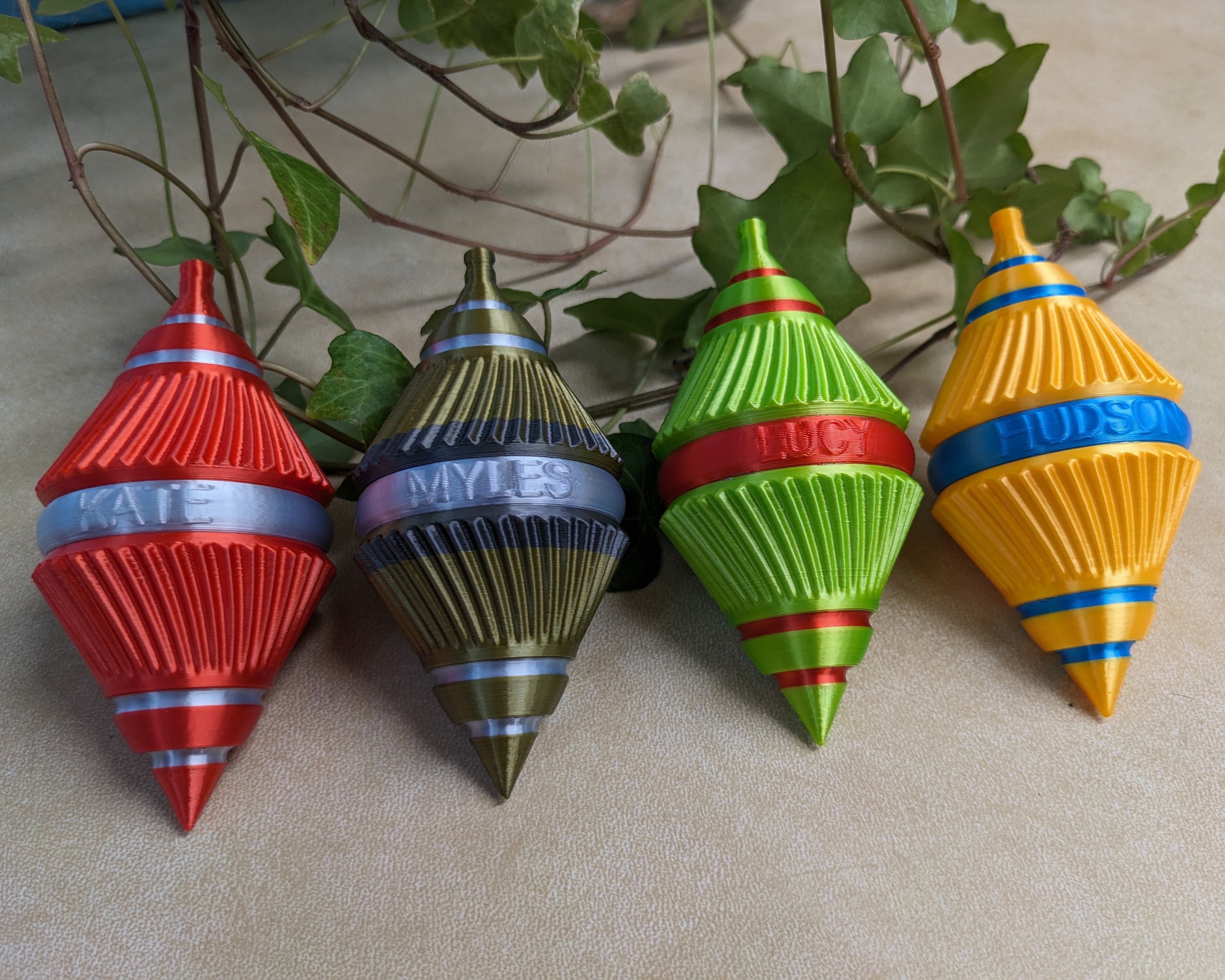 Vintage Christmas Ornament - (Textured Colored Glass Style) - (Name/Year Customization)