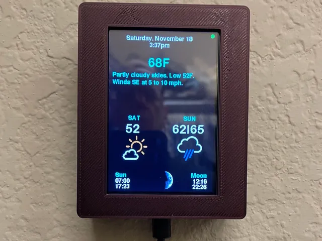 Display case for 3.5" TFT with attached Feather board