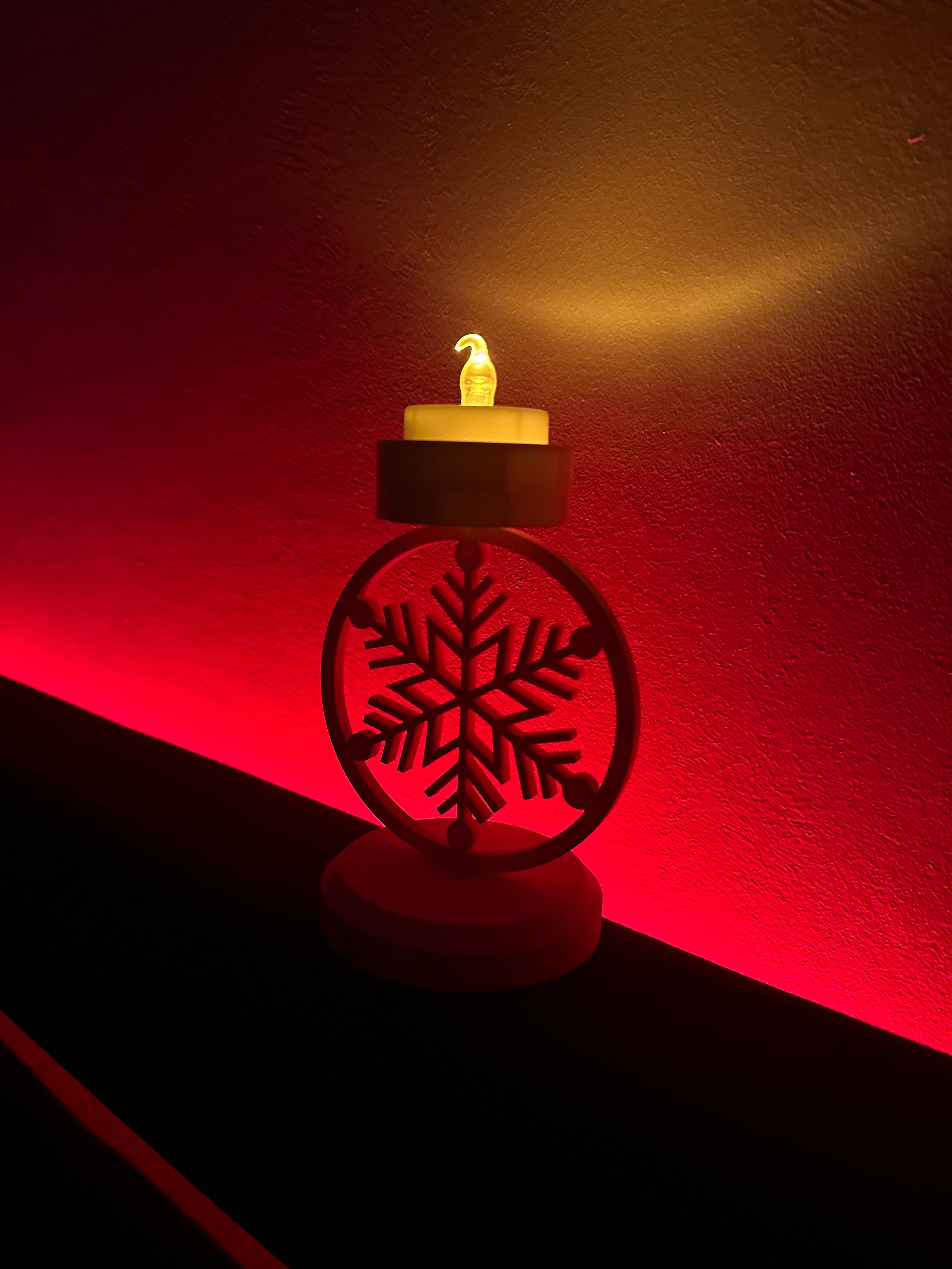 Snowflake Tea Light Stl File Snowflake Tealight Lamp by Black Glovz | Download free STL model ...