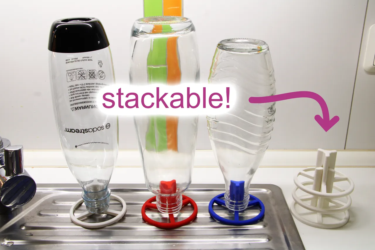 Stackable SodaStream Bottle Drying Stand by CurlyVole, Download free STL  model