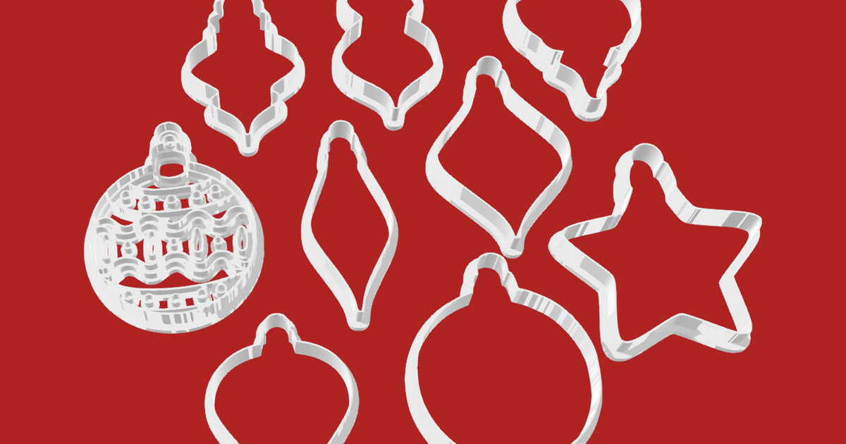 Christmas Ornament Shaped Holiday Cookie Cutter By 🧊 Sk3d 🧊 Download Free Stl Model