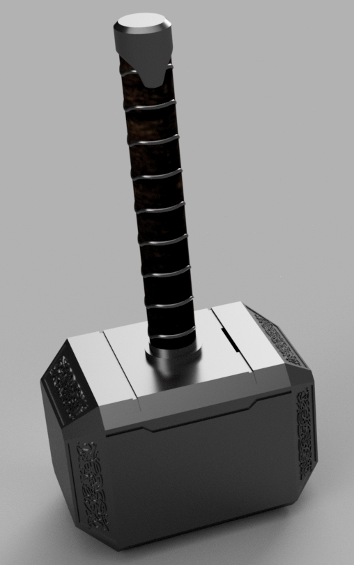 Thor hammer piggy bank by Romeba | Download free STL model | Printables.com