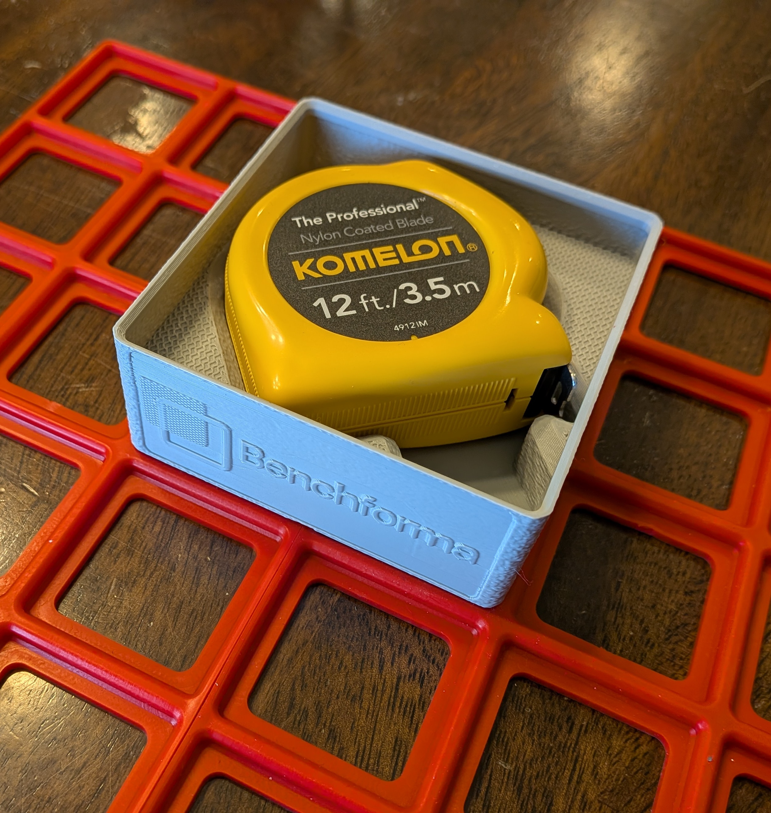 Textured Gridfinity for 12 ft Komelon Tape Measure