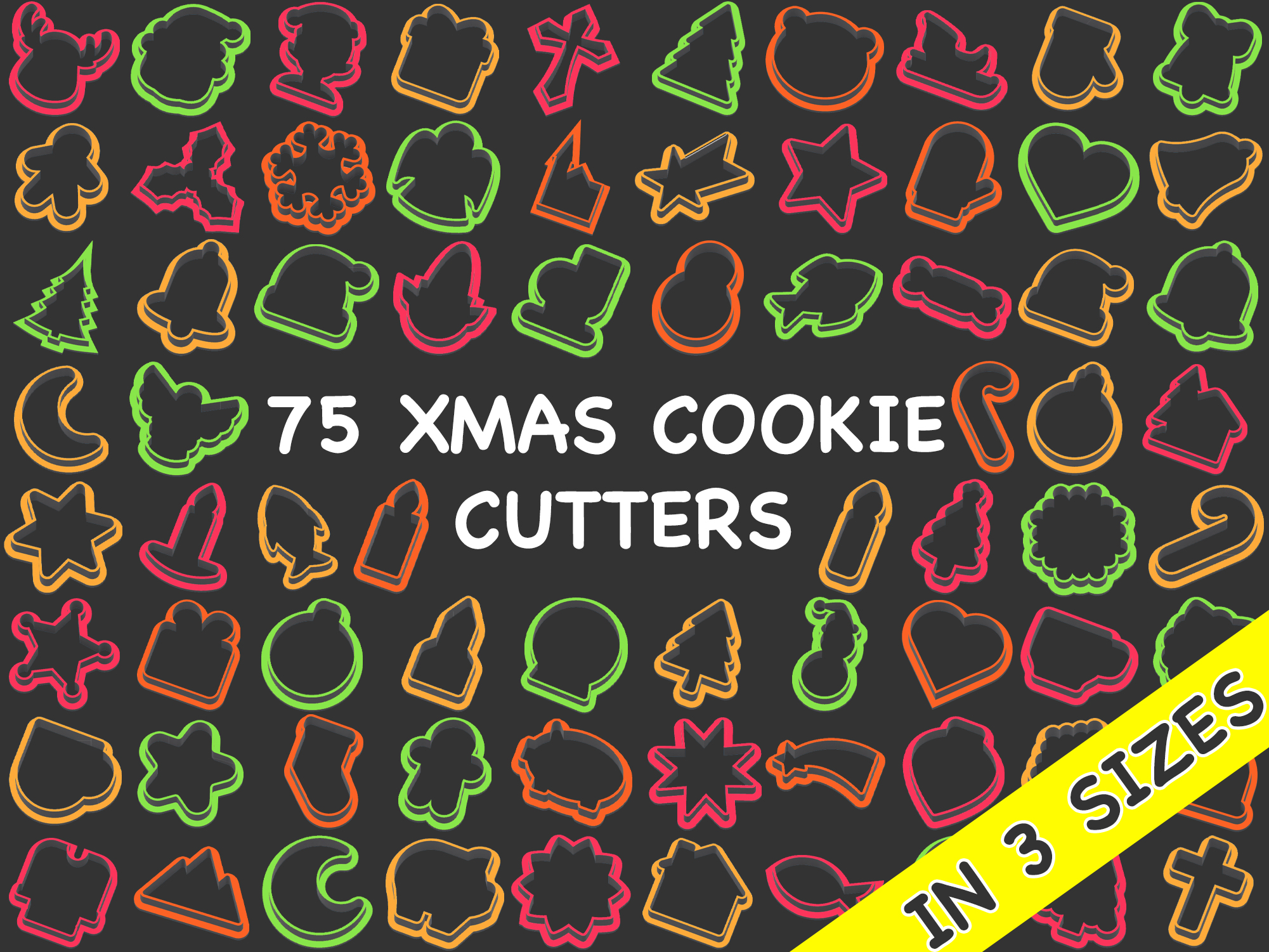 75 pcs Ultimate Christmas Cooking cutters Collection | 75x Vykrajovátka na cukroví