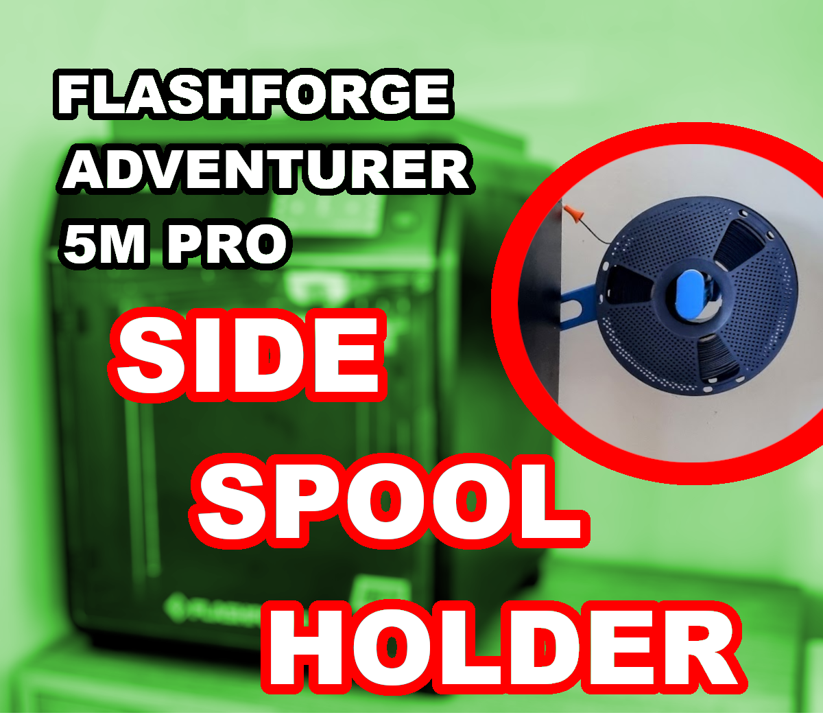 Side Spool Holder for Flashforge Adventurer 5m Pro 3D model thumbnail