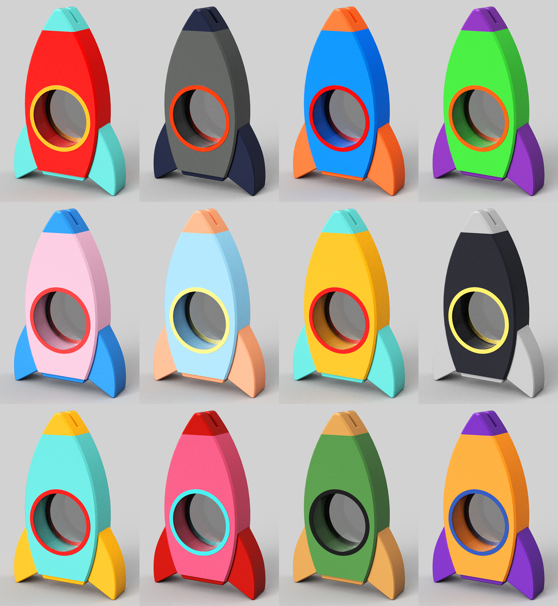 Rocket piggy bank