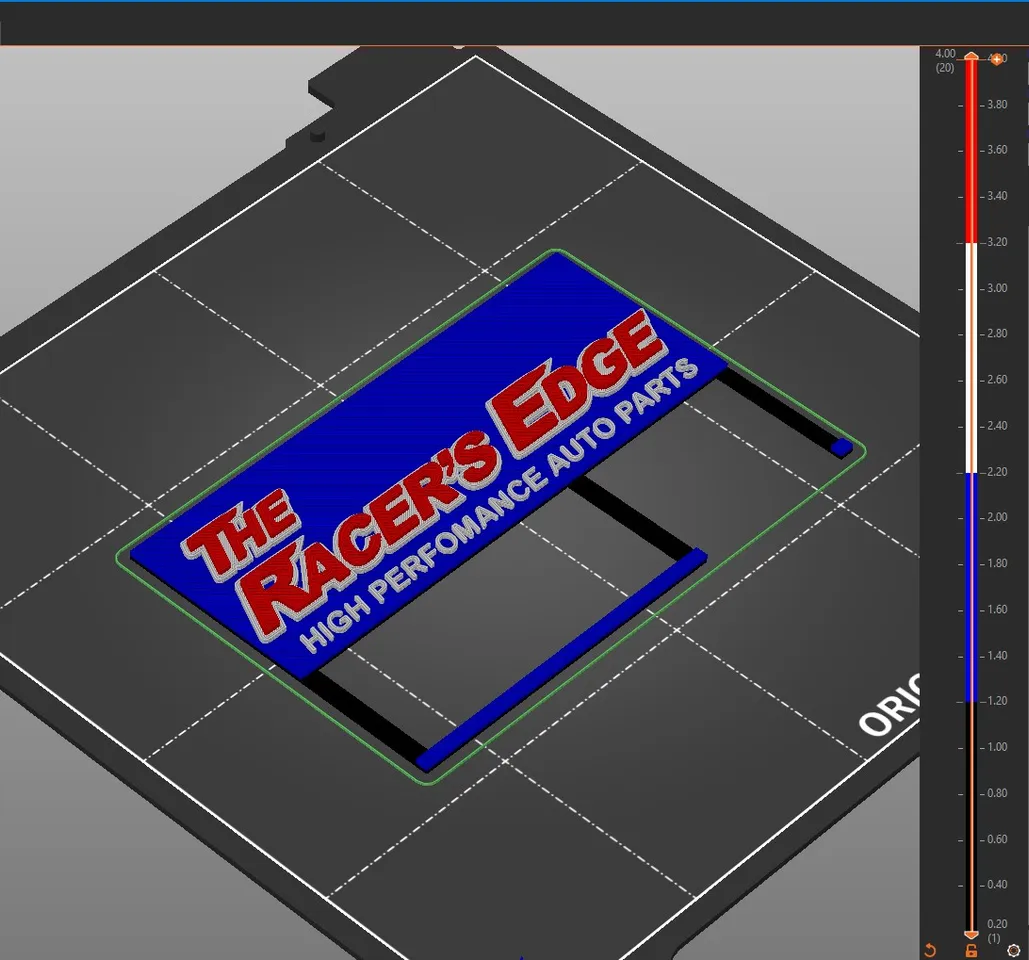 The Racer＇s Edge＂ front signage for GigaPenguin Tuner Shop by
