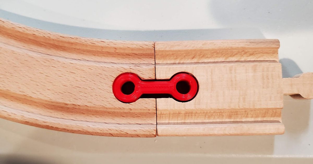 Wooden Train Track Connector, easy insert by jwyse Download free STL