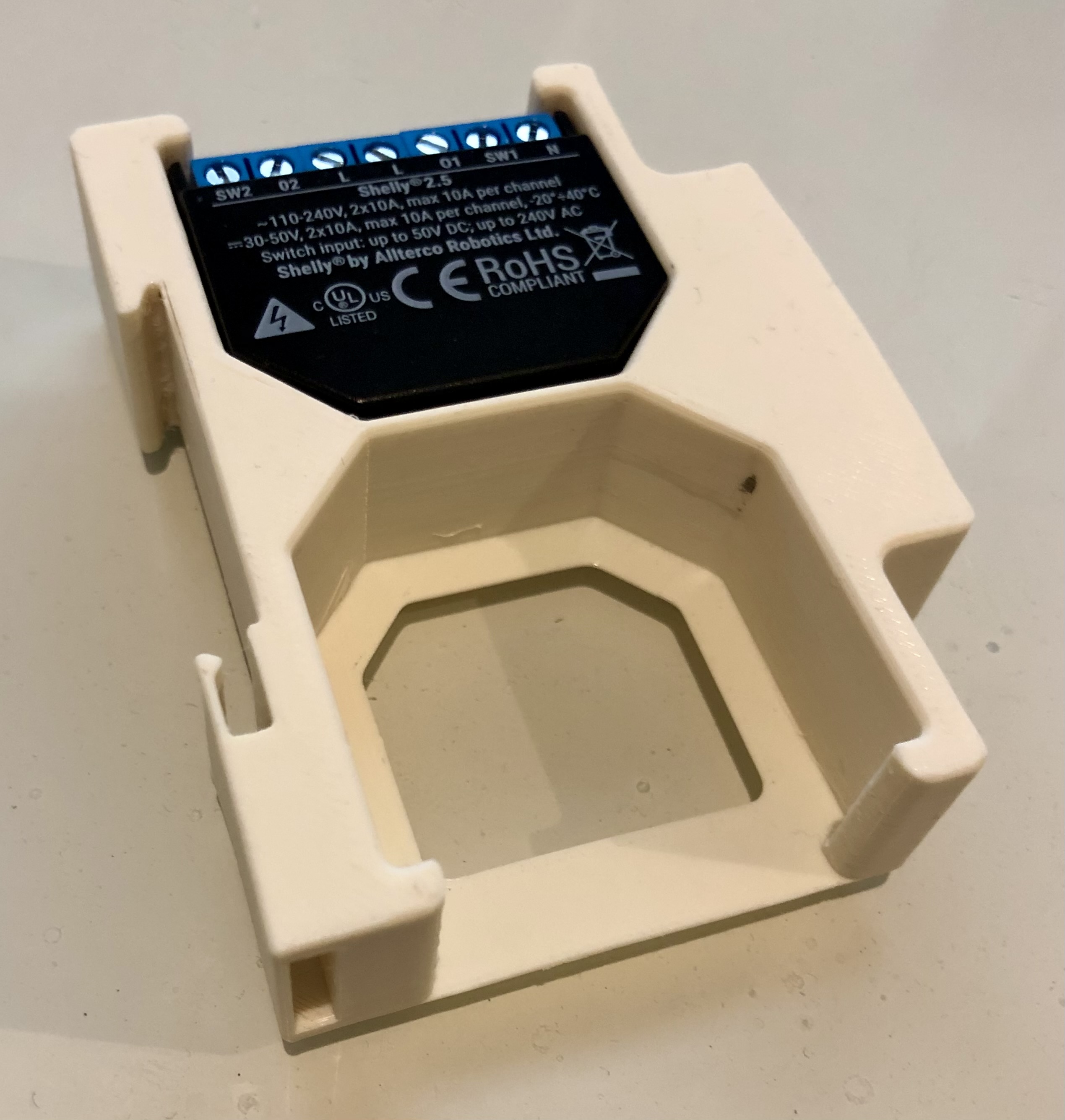 Supporto per guida DIN per Shelly 2.5 / EM DIN Rail bracket (35 mm) (nero (Prime