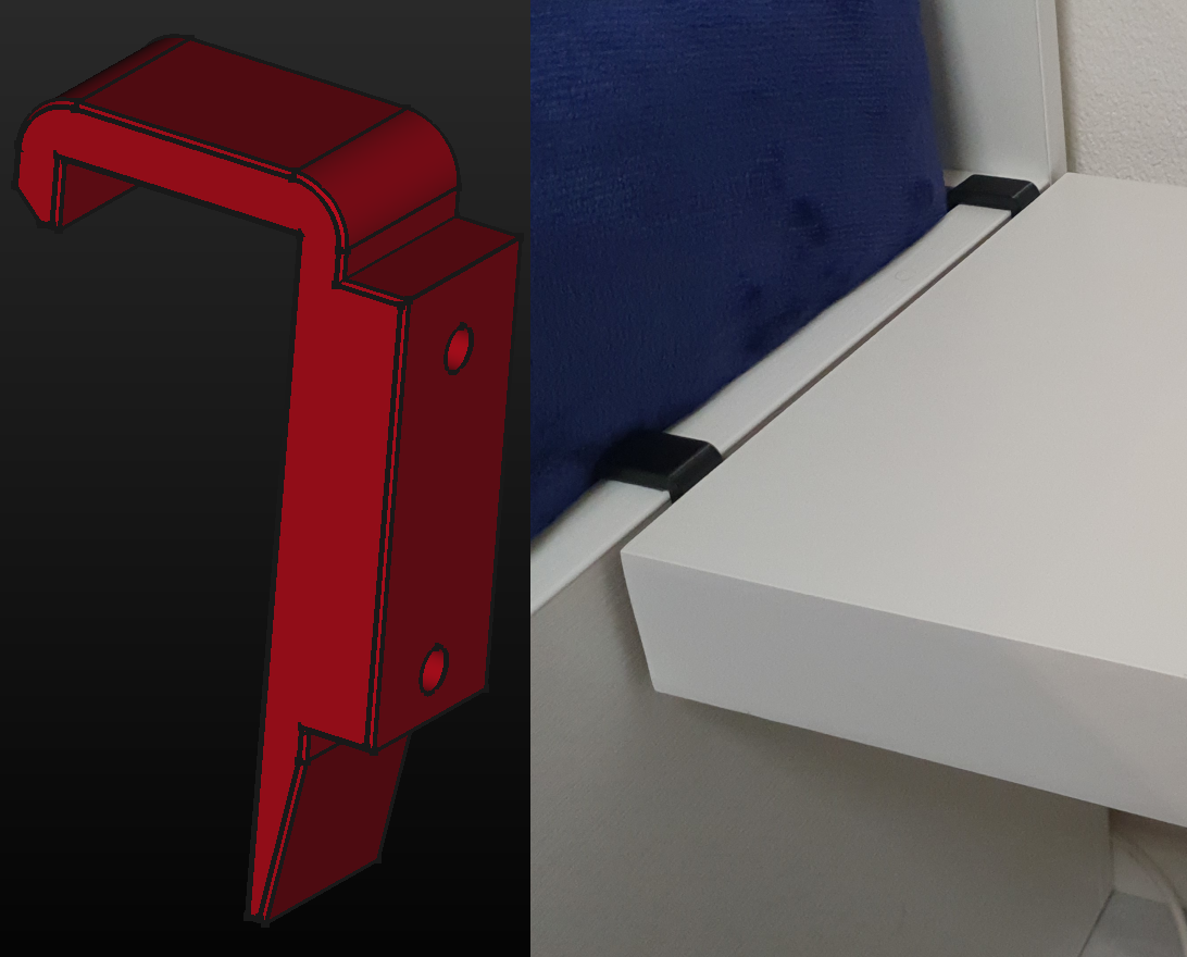 IKEA Lack shelf as suspended nightstand by xorly Download free STL