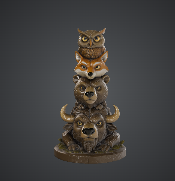 Forest Animal Totem – Owl, Fox, Bear & Bull