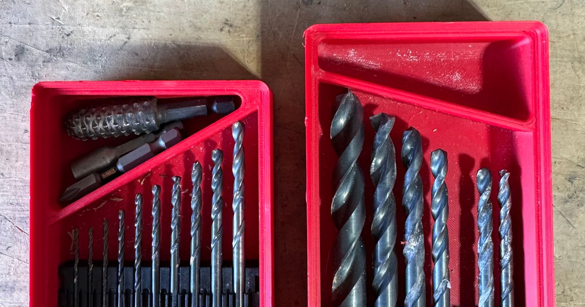 Gridfinity holder for dewalt drill bits by will s download free stl