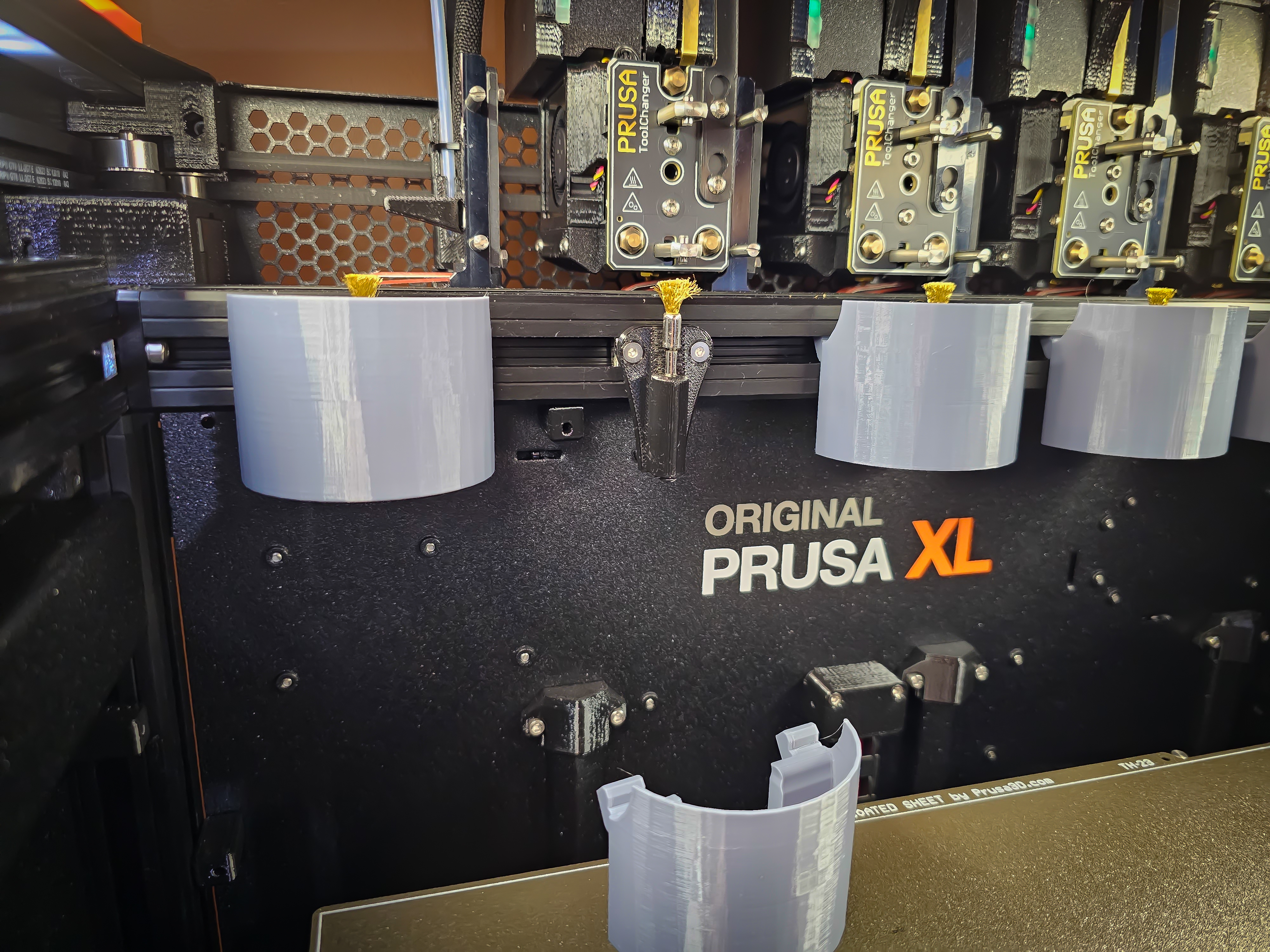 Prusa XL Nozzle Scrubber Brush Holder for M3x10 Flathead Screws 3D model thumbnail