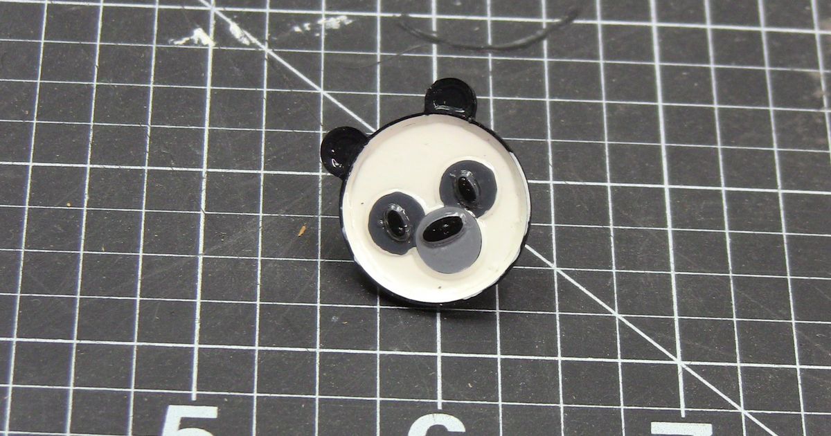 Panda face Enamel pin by Nick Tailor | Download free STL model ...