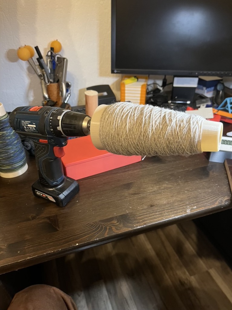 Yarn cone with drill winder by pandel Download free STL model