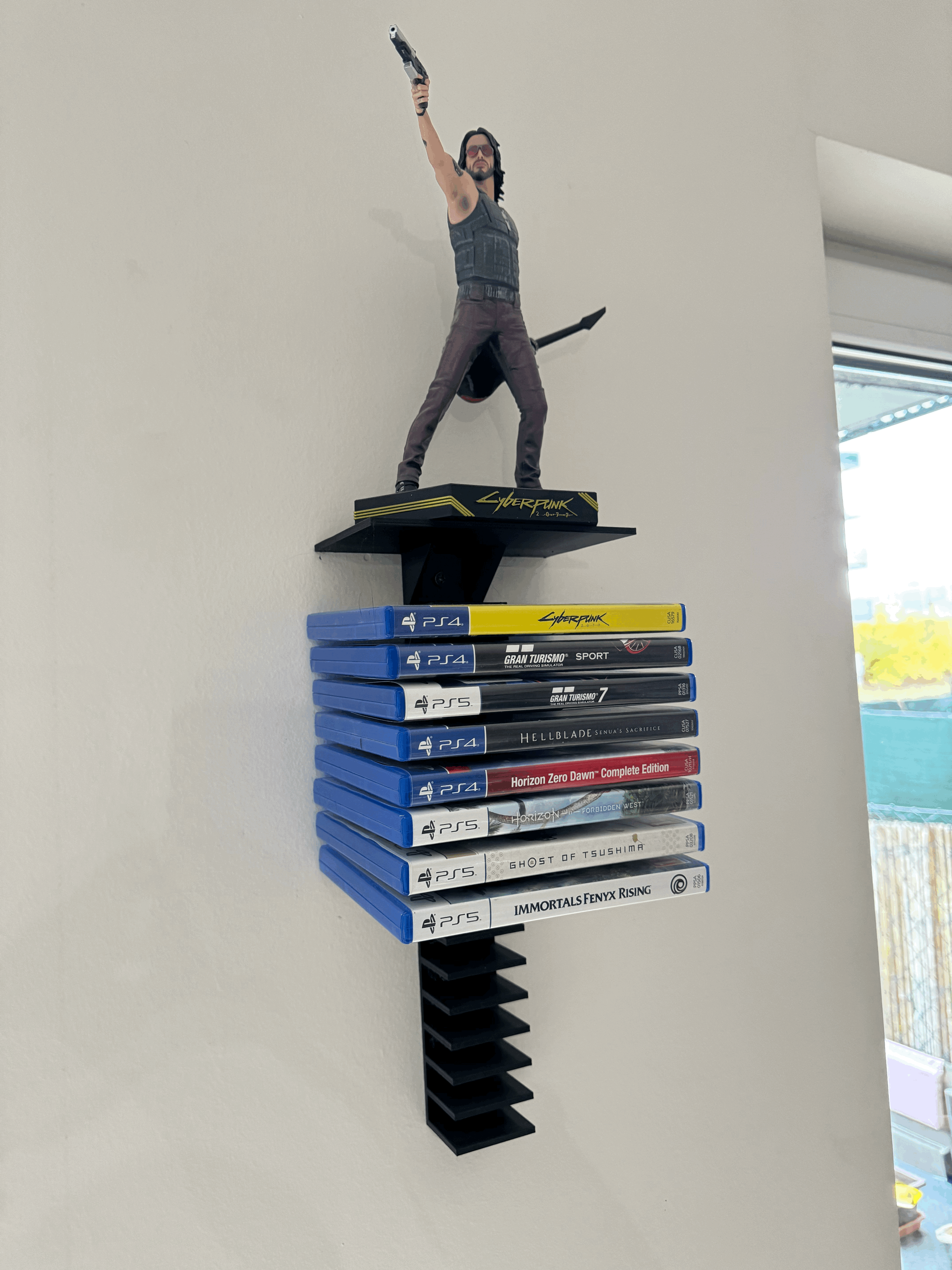 PS games wall holder - with shelf