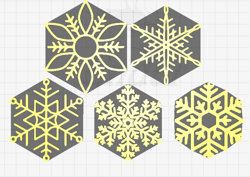 Miniatura 4 do modelo 3D snow flakes