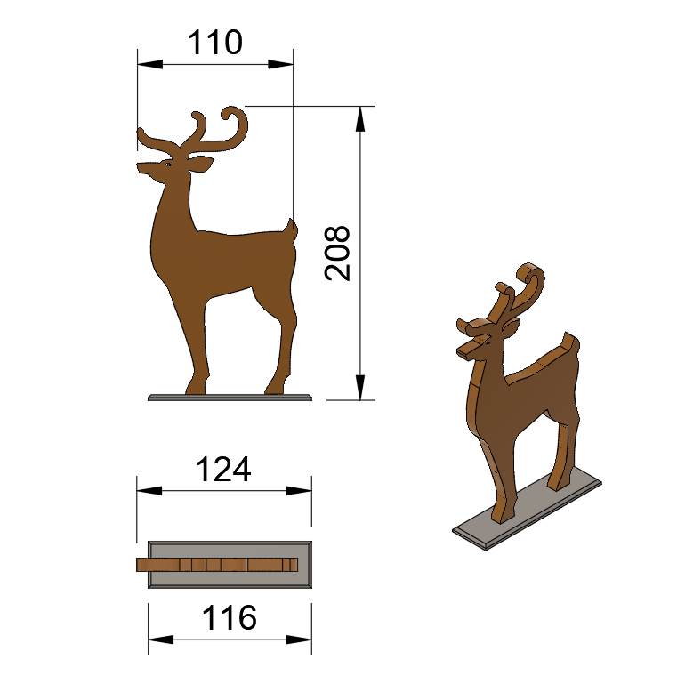 Addobbo Natale06 - Renna by Fede | Download free STL model | Printables.com