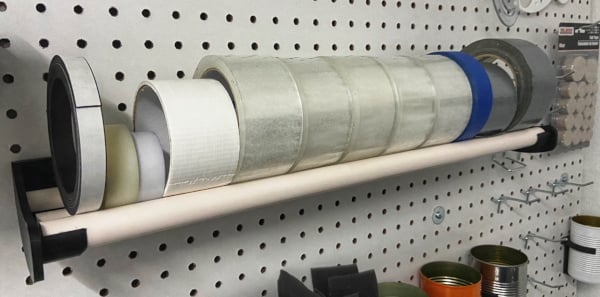Tape Roll Mount using half-inch PVC tubing
