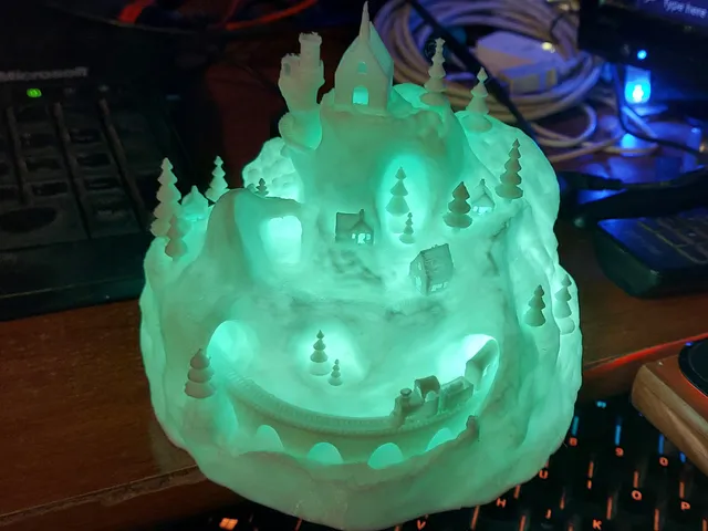 Winter Village with hole for LED Lighting