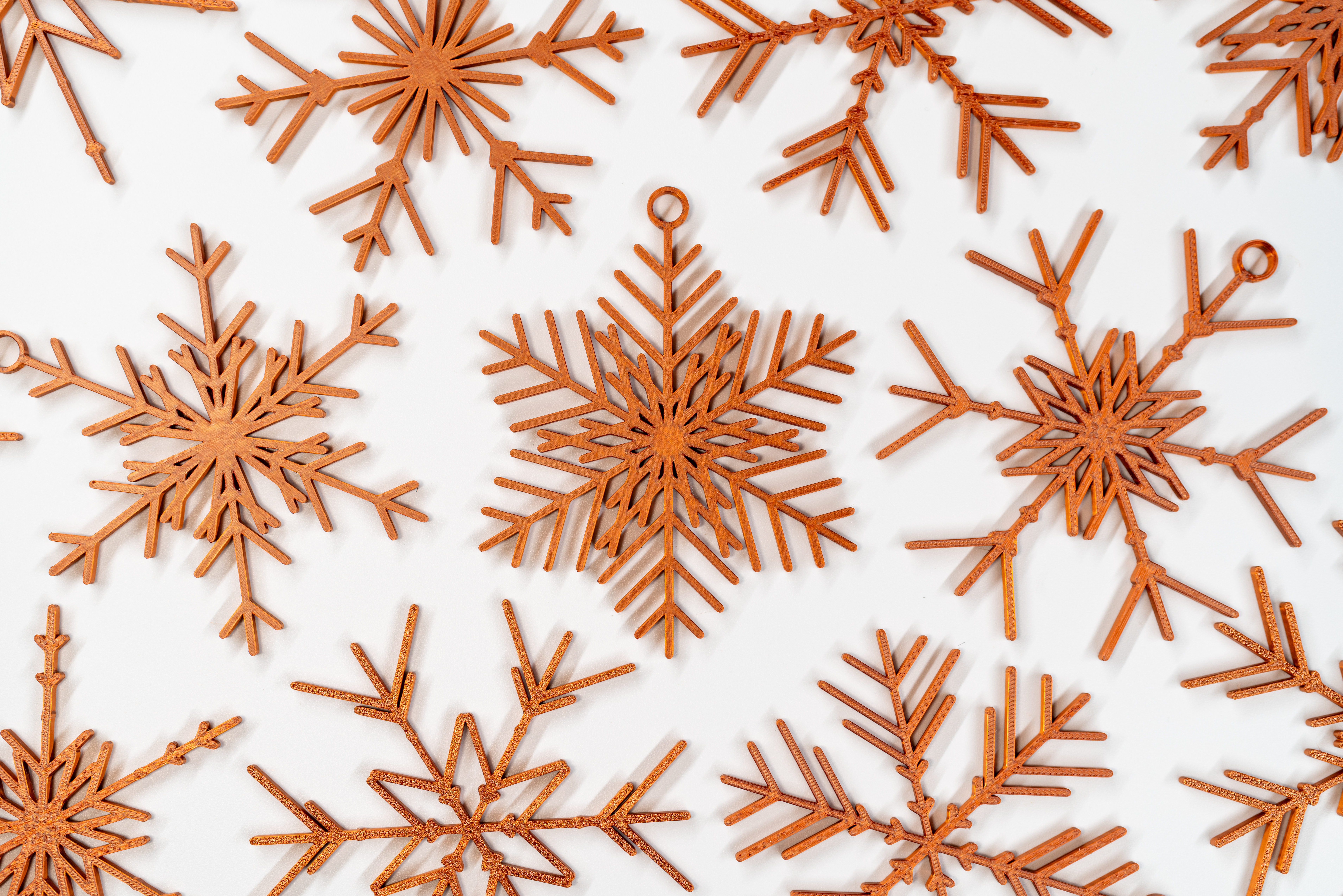 Christmas tree snowflake ornament decoration with hanging loop