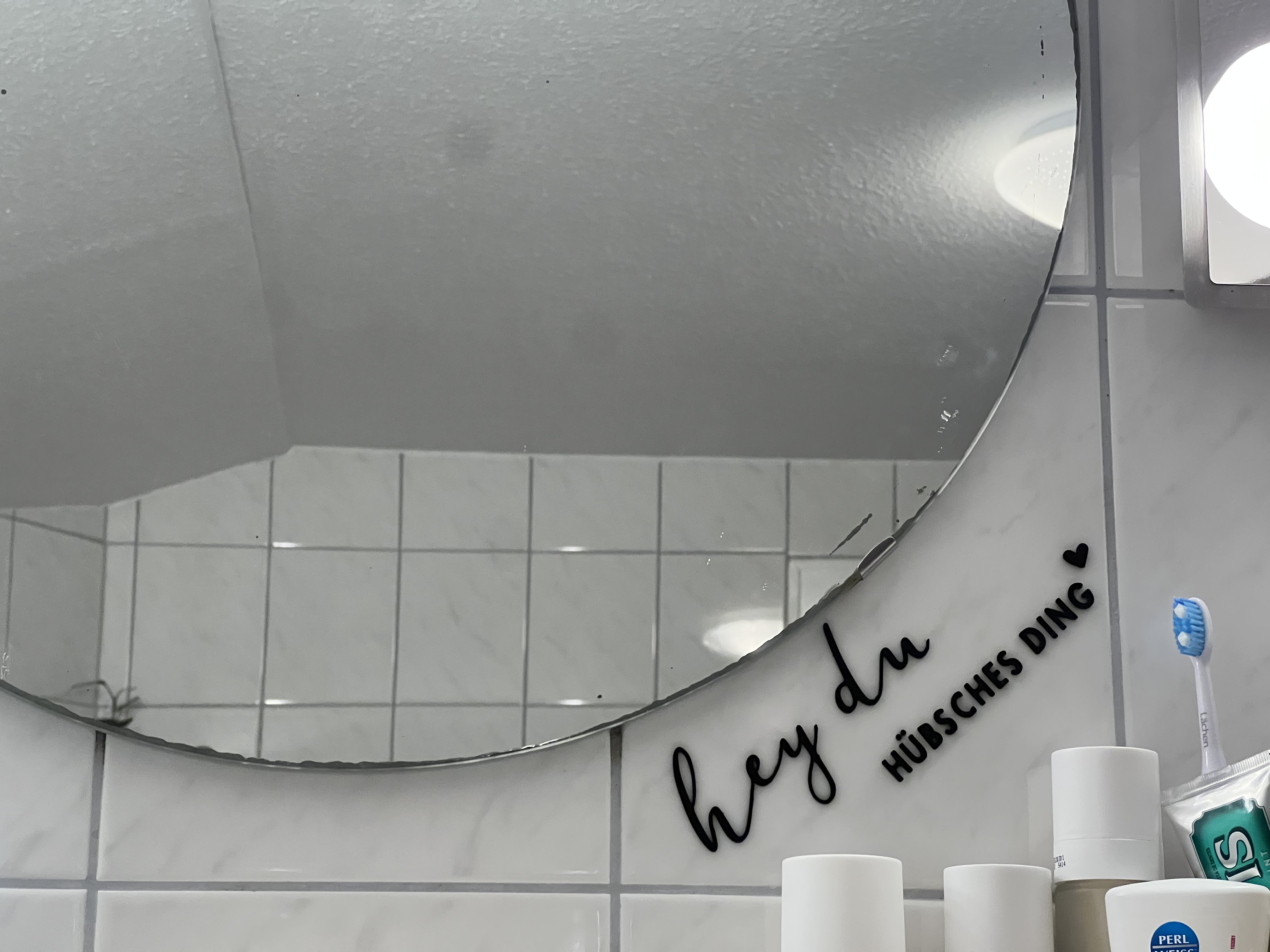 Hey du hübsches Ding Schriftzug Lettering für Spiegel usw.