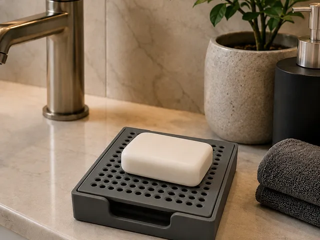 Modern Self-Draining Soap Holder