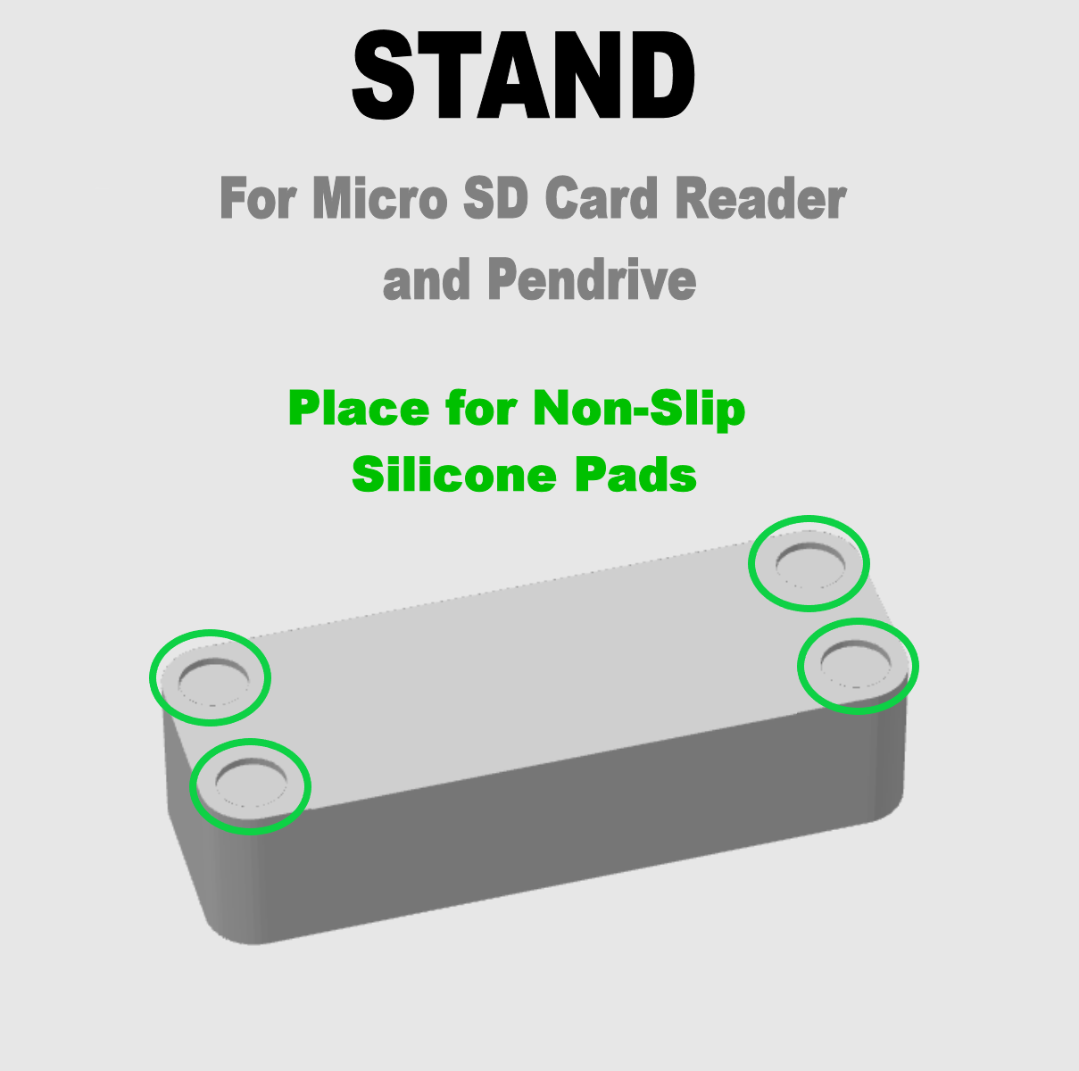 Miniatura 4 do modelo 3D Stand for Micro SD Card Reader and Pendrive
