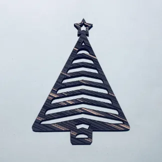 Laser Cut Unfinished Wood Christmas Tree With Star Cutout Vector