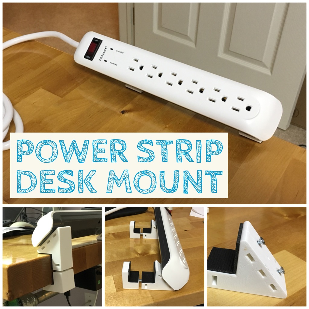 Power Strip Desk Mount by Download free STL model