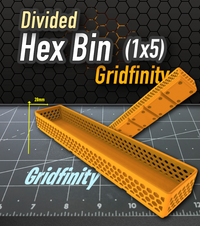 Hex Gridfinity 1x5