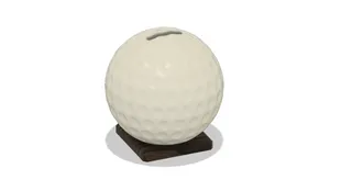 Golf Ball Piggy Bank Balle de golf en céramique, Support en bois